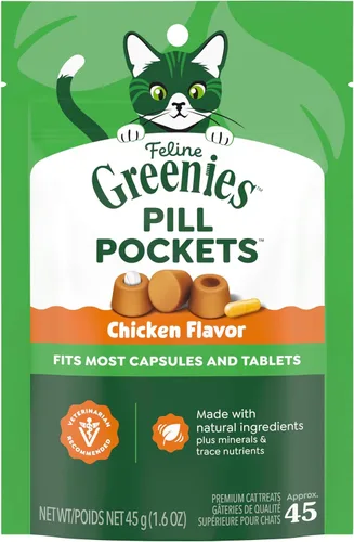 Vista 14 de Greenies Bolsitas para píldoras felinas para gatos Golosinas naturales suaves para gatos, sabor a hierba gatuna, bolsa de 1.6 oz. (45 golosinas)