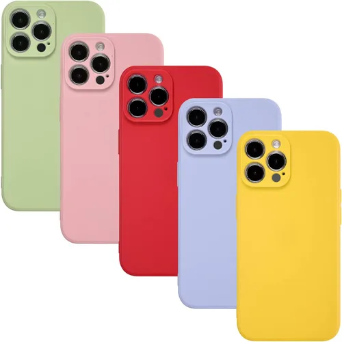 Vista 7 de Wisdompro Funda delgada suave del teléfono de TPU para el iPhone 13 Pro Max - 5 colores dulces 5 Pack Bundle Extra Thin TPU Gel Protective Case