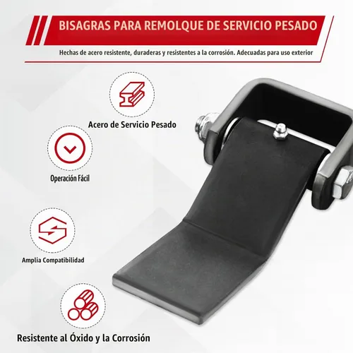 Vista 6 de Bisagras de remolque soldables engrasables resistentes, paquete de 4