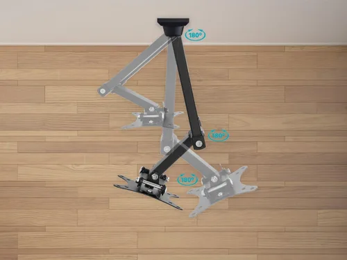 Vista 5 de Monoprice Soporte de pared para TV de movimiento completo comercial, rango de extensión extra largo de 13 pulgadas para televisores de 13 a 27