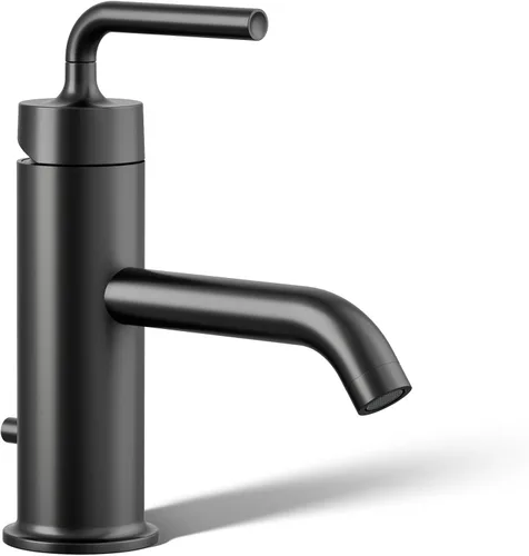 Vista 45 de KOHLER K-14408-4-AF Purist - Grifo para lavabo de baño, 3 agujeros, manijas de palanca alta generalizadas y boquilla de cuello de cisne alto, 1.2