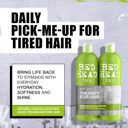 Vista 3 de Champú y acondicionador diario reenergizante Urban Antidotes de Bed Head por TIGI 25.36 fl oz, 2
