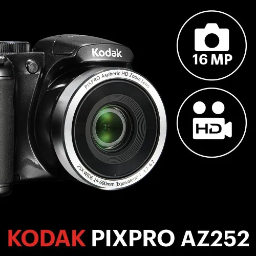 Vista 2 de Kodak PIXPRO AZ252 Point & Shoot - Cámara digital con pantalla LCD de 3", color negro