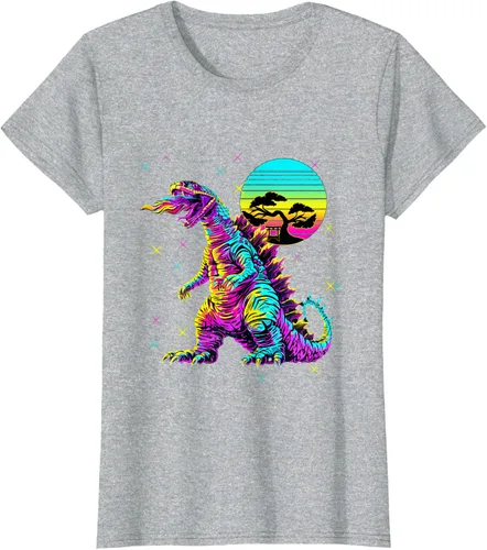 Vista 18 de Cool Streetwear synthwave 80s 90s retro anime snakezilla camiseta, Negro