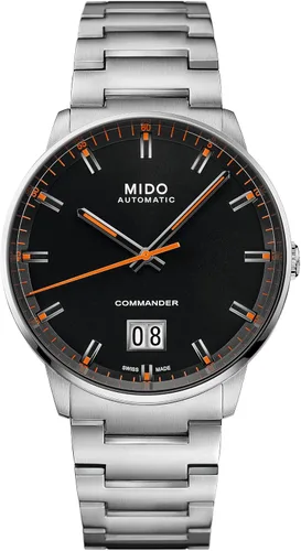 Vista 7 de MIDO Commander Big Date - Swiss Automatic Watch for Men - 42mm Stainless Steel Case - See Through Caseback - 80 Hour Power Reserve PVD antracita