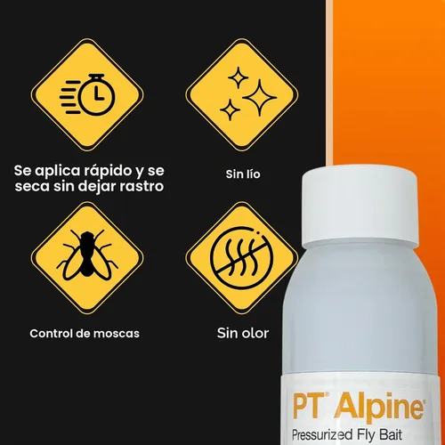 Vista 4 de Kit de PPE para control de plagas y PT Alpine Presurizado Fly Bait - Spray de control de moscas de acción rápida para uso en interiores