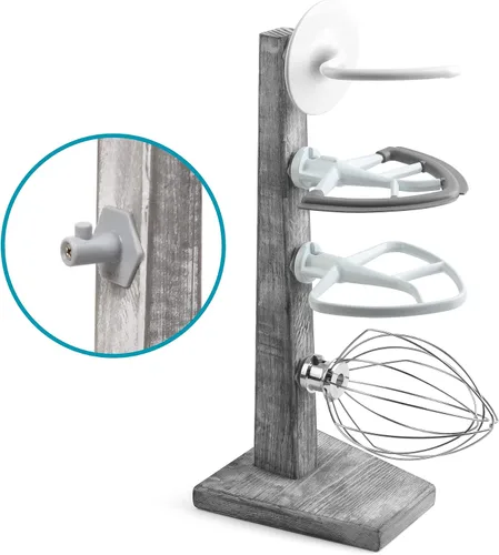 Vista 7 de Soportes de Madera para Accesorios de Batidora de Pie, Compatible con Accesorios de Mezcladora KitchenAid, Organizador de Accesorios de Cocina