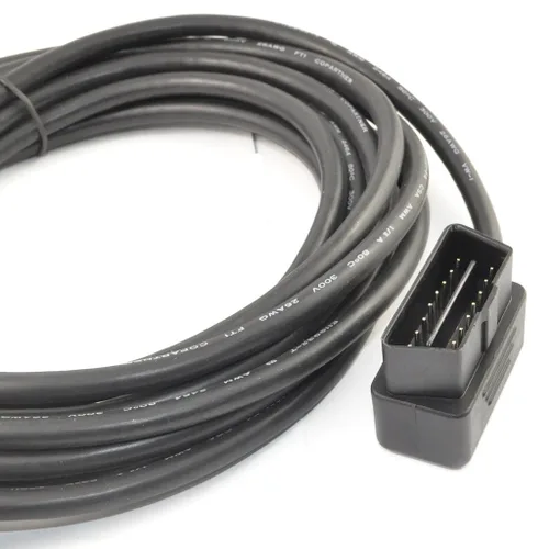 Vista 6 de Cable OBD II OBD2 de 16.4 pies de 16.4 ft/16.4 pies de ángulo derecho/izquierdo macho a hembra Cable de extensión OBD para coche Auto Diagnóstico