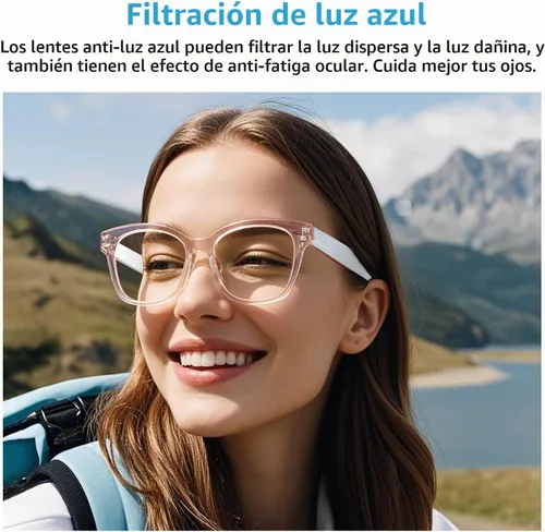 Vista 5 de Gafas inteligentes AI para mujer, gafas Bluetooth de traducción
