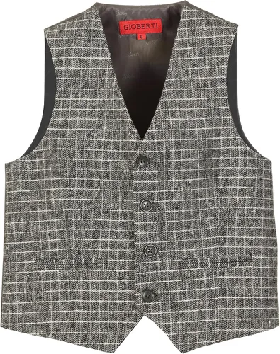 Vista 5 de Gioberti Chaleco de traje formal a cuadros Tweed para niño 63 - Gráfico Marrón