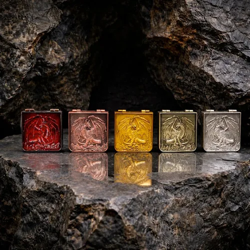 Vista 7 de Juego de dados giratorios de metal 7 en 1 para Dungeons & Dragons – Dados giratorios de bolsillo con tapa D4 D6 D8 D10 D12 D20 D% – Accesorio