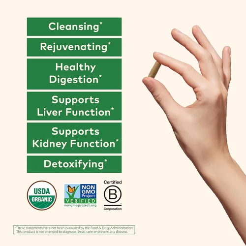 Vista 3 de ORGANIC INDIA Suplemento Herbal para Hígado y Riñón - Desintoxica y Rejuvenece, Apoya la Función Saludable del Hígado y los Riñones, Vegano, Sin