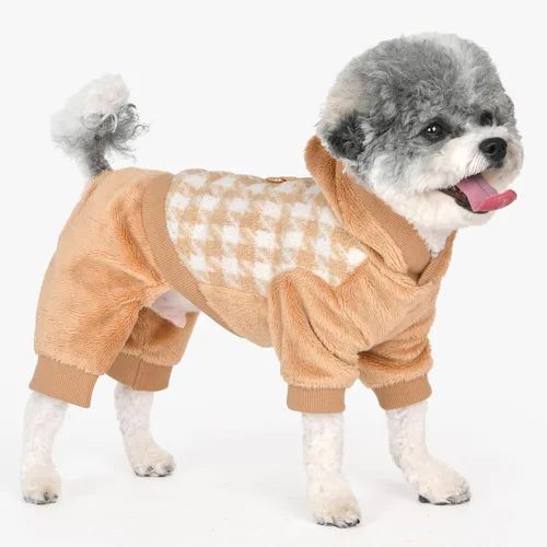 Vista 4 de Puppia Cagnie - Overol de invierno, cálido, acogedor, a la moda, para perros pequeños, beige, talla S