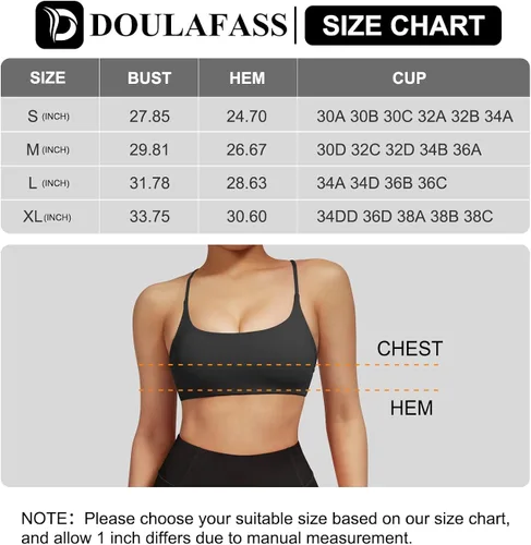 Vista 7 de DOULAFASS Sujetadores deportivos para mujer, con tirantes, sexy, lindo, espalda cruzada, soporte ligero, para entrenamiento, yoga, con copas