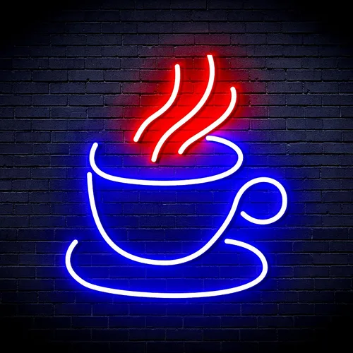Vista 26 de AdvPro Señal de neón LED de silicona de la flexión del té o del café - azul - st16s33-fnu0410-b