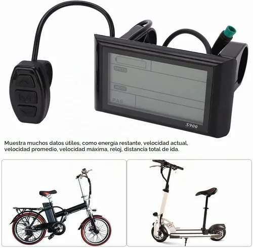 Vista 2 de Computadora de bicicleta, panel de control de pantalla LCD S900, 36 V 48 V bicicleta eléctrica LCD medidor de pantalla LCD computadora de ciclismo