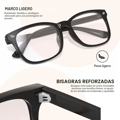 Vista 4 de hunsquer Gafas de luz azul para mujer/hombre, gafas de luz azul para computadora