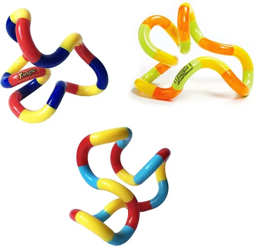 Vista 2 de Juguete giratorio clásico, 3 unidades, de Tangle Jr., Variados