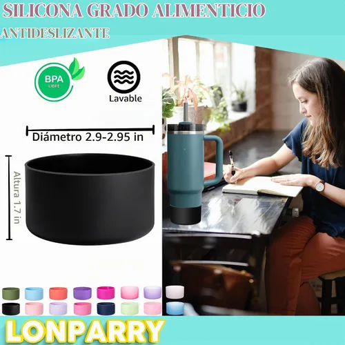 Vista 3 de Paquete de 4 botas de silicona para Stanley Cup 40oz 30oz, accesorios para 2Clear+2Black