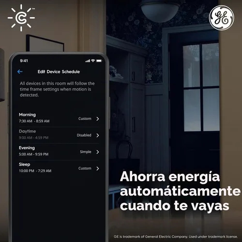 Vista 4 de GE CYNC Sensor de movimiento inteligente inalámbrico, alimentado por