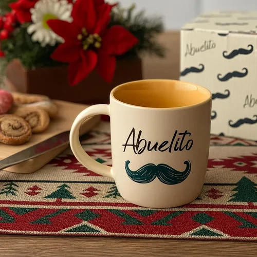Vista 3 de Triple Gifffted Regalos para abuelos, tazas de café La Mejor Abuela y Abuelito en español, Latino Best Grandma and Grandpa, Regalo Dia Birthday and