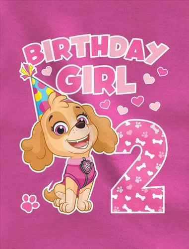 Vista 2 de Nickelodeon Paw Patrol Skye - Camiseta de cumpleaños para niña
