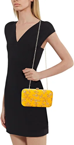 Vista 7 de LONGING TO BUY Embrague de caja de diseño hecho a mano para mujeres, embrague bordado Zari para mujeresembrague de mano para mujeres