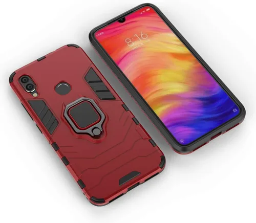 Vista 3 de LuluMain - Funda compatible con Xiaomi Redmi Note 7, Redmi Note7 Pro, soporte de agarre de anillo de metal a prueba de golpes