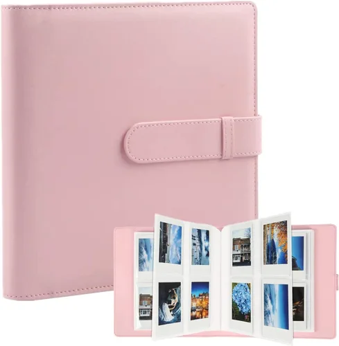 Vista 16 de Ruibytree Mini álbum de fotos de 256 bolsillos, se adapta a cámara instantánea Fujifilm Instax Mini 12 11 9 40 90 8 7 Evo LiPlay, cubierta de cuero