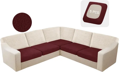 Vista 22 de HDCAXKJ - Fundas impermeables para cojín de sofá modular, fundas elásticas para cojín de sofá de esquina, fundas protectoras de muebles de jacquard
