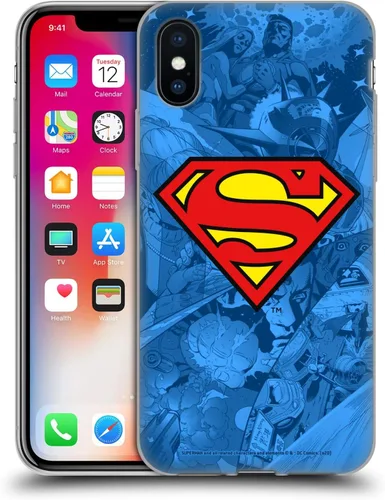 Vista 118 de Head Case Designs Funda de gel con licencia oficial de Superman DC Comics Collage Comicbook Art [protección de grado militar] compatible con Apple