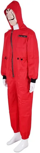 Vista 4 de Conjunto completo de disfraz de fiesta de Halloween unisex rojo