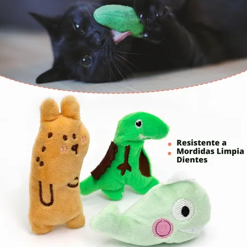 Vista 3 de Juguetes interactivos para gatos, juguete interactivo para gatos de interior, suave y duradero, con sonido arrugado, juguete masticable