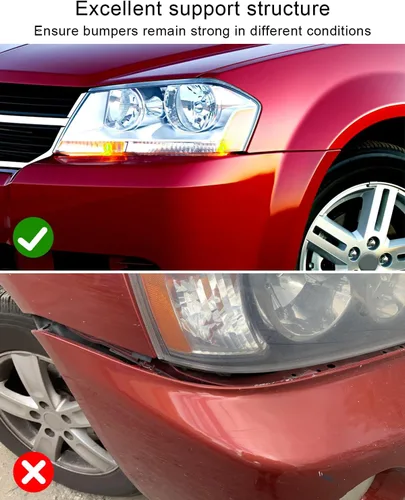 Vista 5 de 2 piezas de soporte de parachoques delantero para Dodge Avenger 2011 2012 2013 2014, cubierta lateral de parachoques retenedor reemplazo 68081558AA