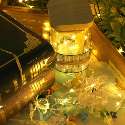 Vista 7 de Ehome Luces de Hadas, Luces de Hadas con Enchufe USB de 33 pies 100 LED Impermeables Luces de Cadena Cable de Cobre Luz de Cadena Decorativa