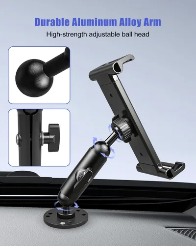 Vista 3 de Soporte para tableta con base de taladro, soporte giratorio de 360°
