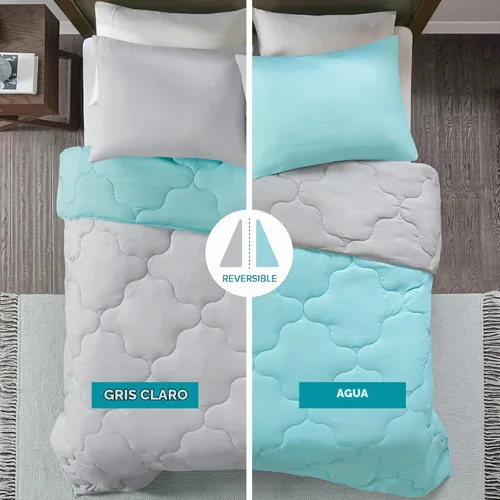 Vista 5 de Comfort Spaces Vixie Juego de Edredón Reversible - Cubierta Acolchada Geométrica Casual de Moda, Ropa de Cama Acogedora Alternativa de Plumón