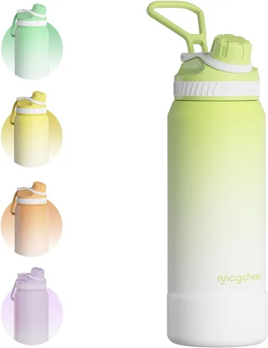Vista 12 de Botella de agua aislada de 24 onzas, acero inoxidable al vacío de doble pared, diseño de boca ancha, botella reutilizable a prueba de fugas