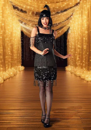 Vista 2 de Classic Adult Flapper Costume