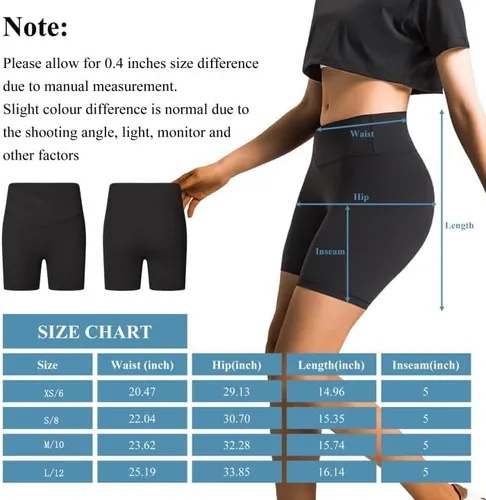 Vista 5 de Meides Pantalones cortos de yoga cruzados sin costura frontal, cintura alta, acanalados, para entrenamiento, gimnasio, ciclismo, correr, para mujer