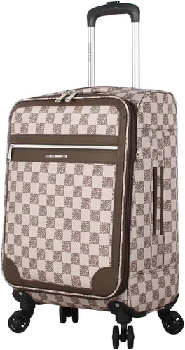 Vista 89 de Steve Madden Equipaje de diseñador, Chalet Gris Claro, Juego de maleta giratoria ligera expandible de 3 piezas - Juego de viaje