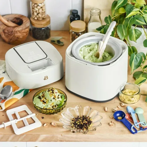 Vista 2 de Máquina eléctrica de helados de 1.5 cuartos de galón con pantalla táctil, temporizador digital, helados caseros, máquina de helado y sorbete