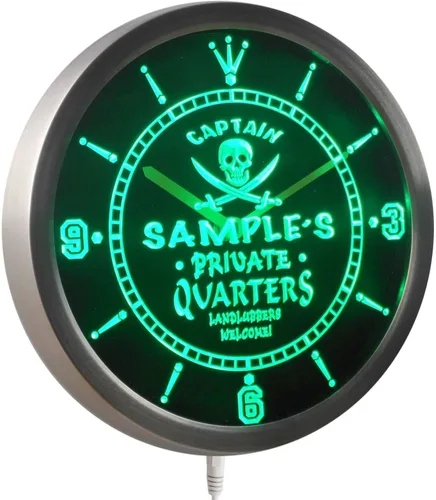 Vista 4 de AdvPro ncpw-tm Private Quarters - Reloj de pared LED con letrero de neón con texto en inglés «Private Quarters»