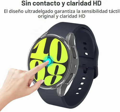 Vista 4 de (Paquete de 4) Funda Protectora de Pantalla Compatible para Samsung Galaxy Watch 6 de 40 mm (Versión 2023) Funda de Silicona Protectora Completa