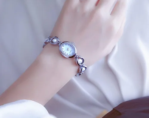 Vista 7 de ADSBIAOYE Elegante reloj de vestir de mujer perla reloj de moda oval dial regalo reloj impermeable para mujer