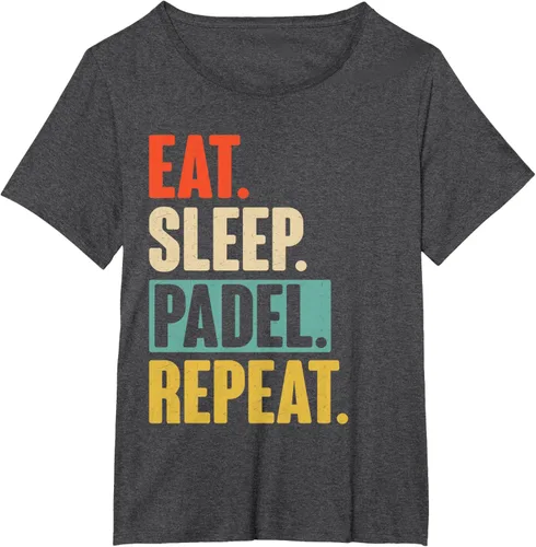 Vista 29 de Eat Sleep Padel Repeat - Camiseta de pádel retro vintage, Negro