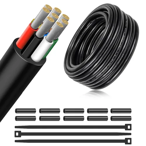 Vista 8 de Cable conductor de calibre 14, 4 conductores de cobre estañado 14/4 de 10 pies, cables eléctricos trenzados para altavoz, automoción, termostato