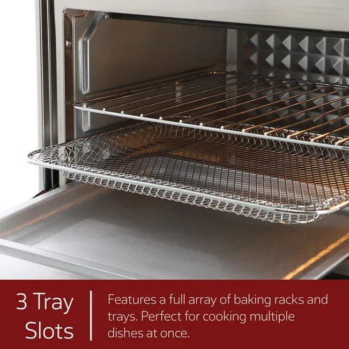 Vista 4 de Horno freidora de aire digital de acero inoxidable de 21.13 cuartos de galón, horno de convección multifunción con 4 elementos calefactores