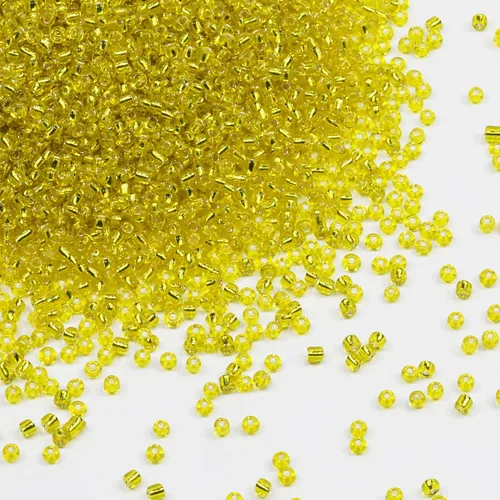 Vista 23 de Cuentas de Semilla de Vidrio Transparentes con Línea Plateada Tamaño 8/0 Artesanías Cuentas de Semilla de Cristal de 3 mm para Hacer Joyas