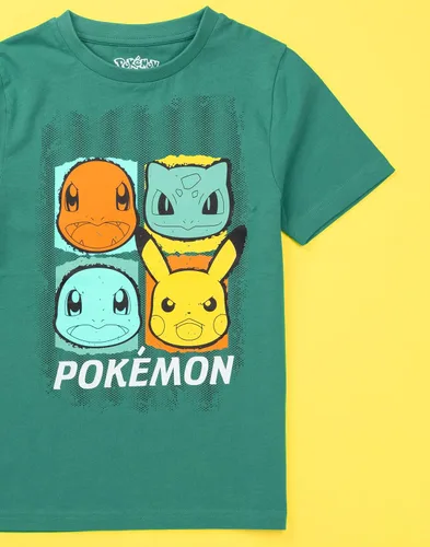 Vista 3 de Pokemon Camisetas para Niños Gris Verde O Negro Top Pikachu Squirtle Bulbasaur Charmander